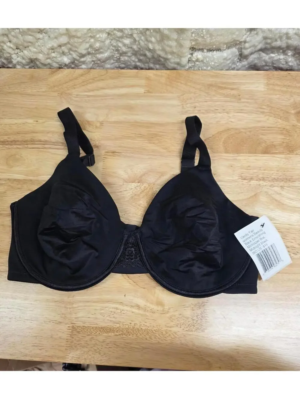 Vanity Fair Women’s Beauty Back Smoothing Minimizer Bra Midnight Black 36D